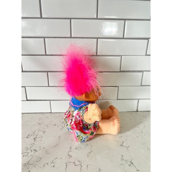 Troll Kidz In Dress Vintage Russ Plush Toy 12” Tall RARE Bright Blue Eyes - Picture 5 of 5